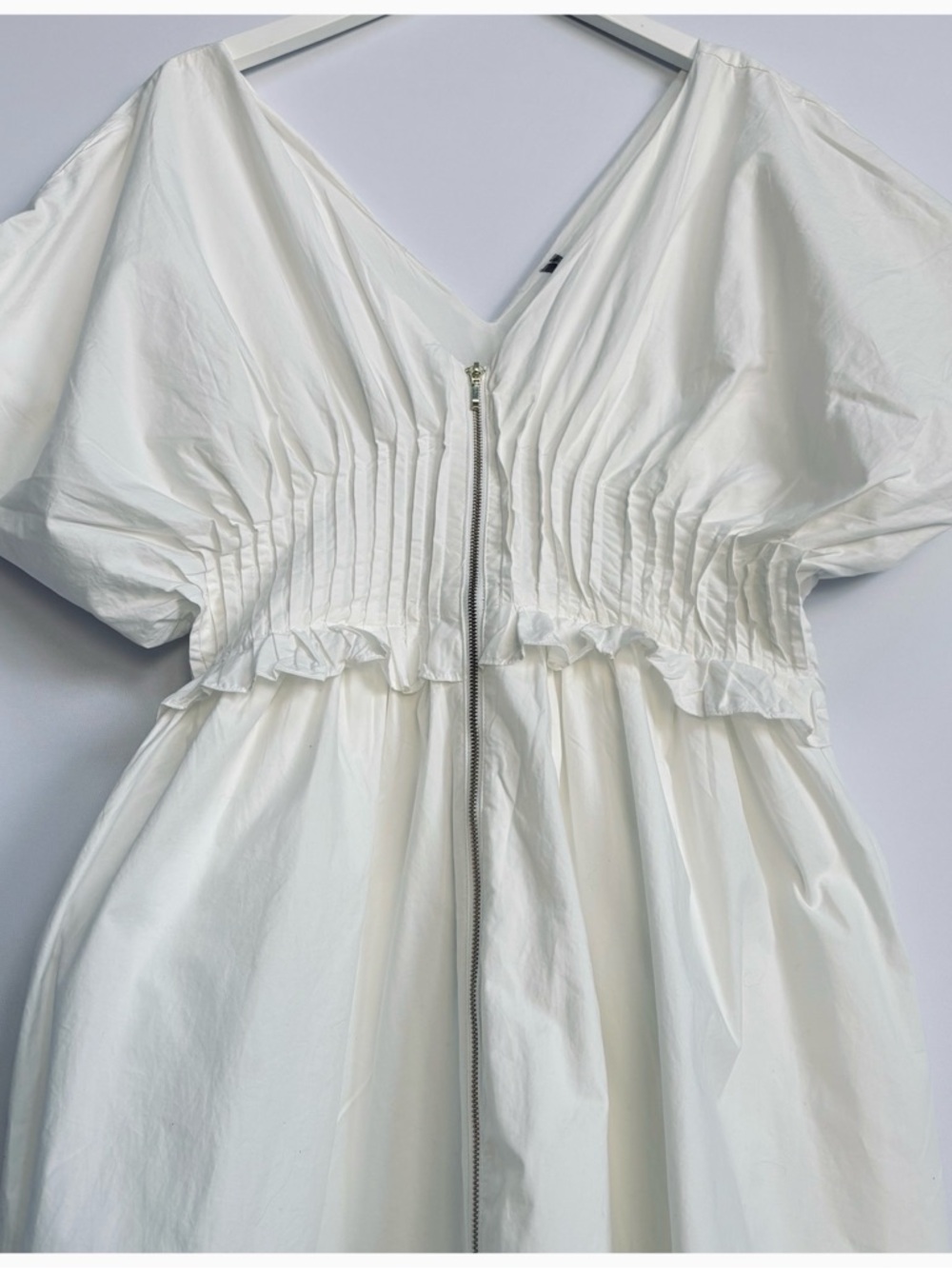 NWT Anthropologie V-Neck Zip-Front Midi Dress, L - Picture 11 of 16
